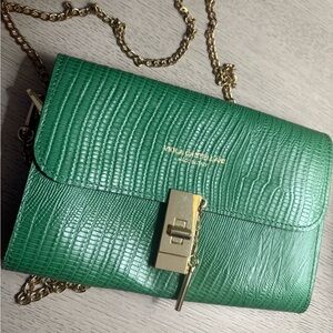 Mila Castellan Green Italian leather Crossbody Bag